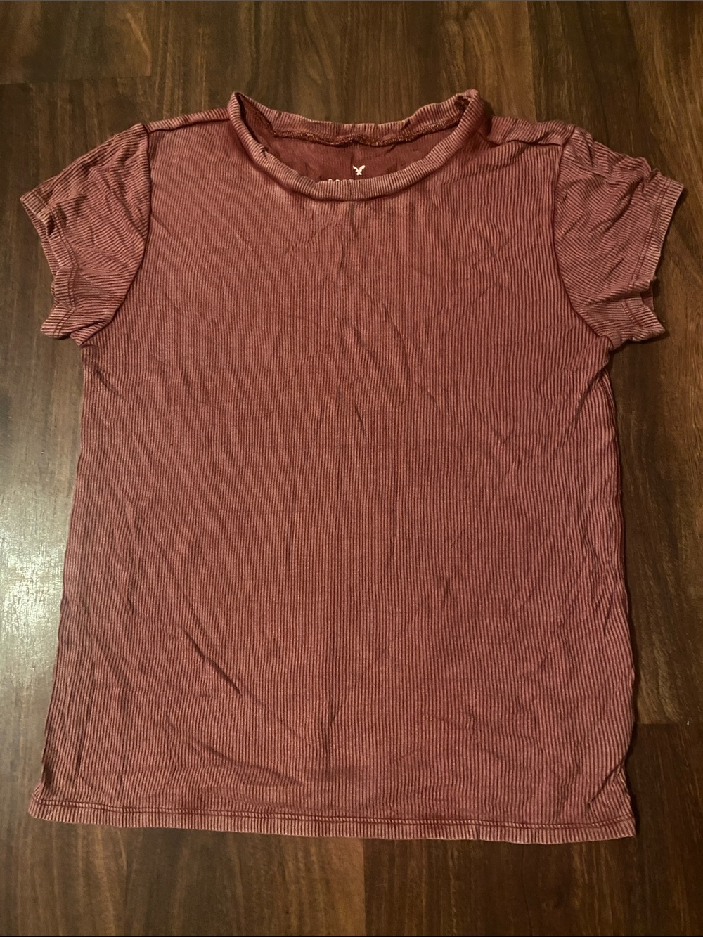 American Eagle Outfitters Ribbed Short Sleeve Tee - Rose